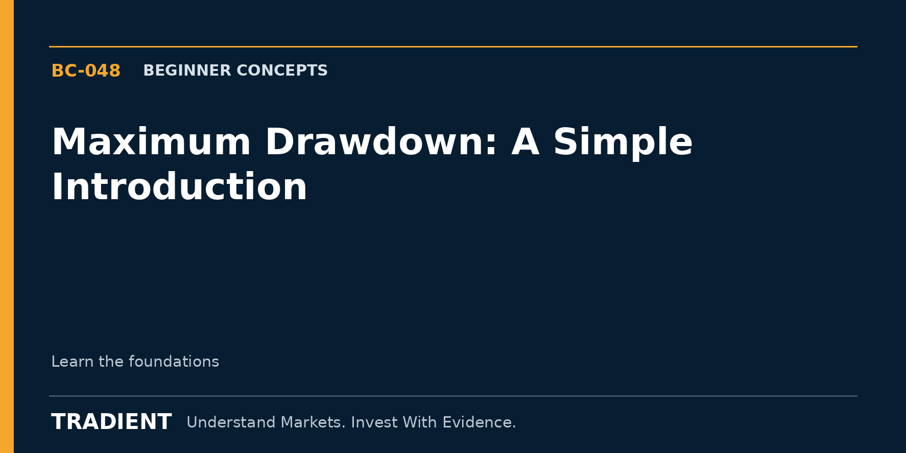 Maximum Drawdown: A Simple Introduction